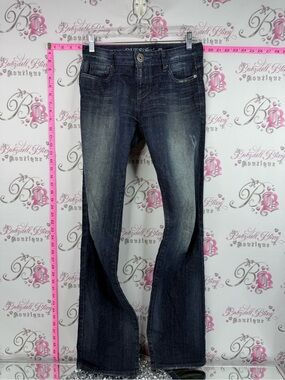 Guess jeans denim Embroidered pockets back Dark Blue Flare Jeans